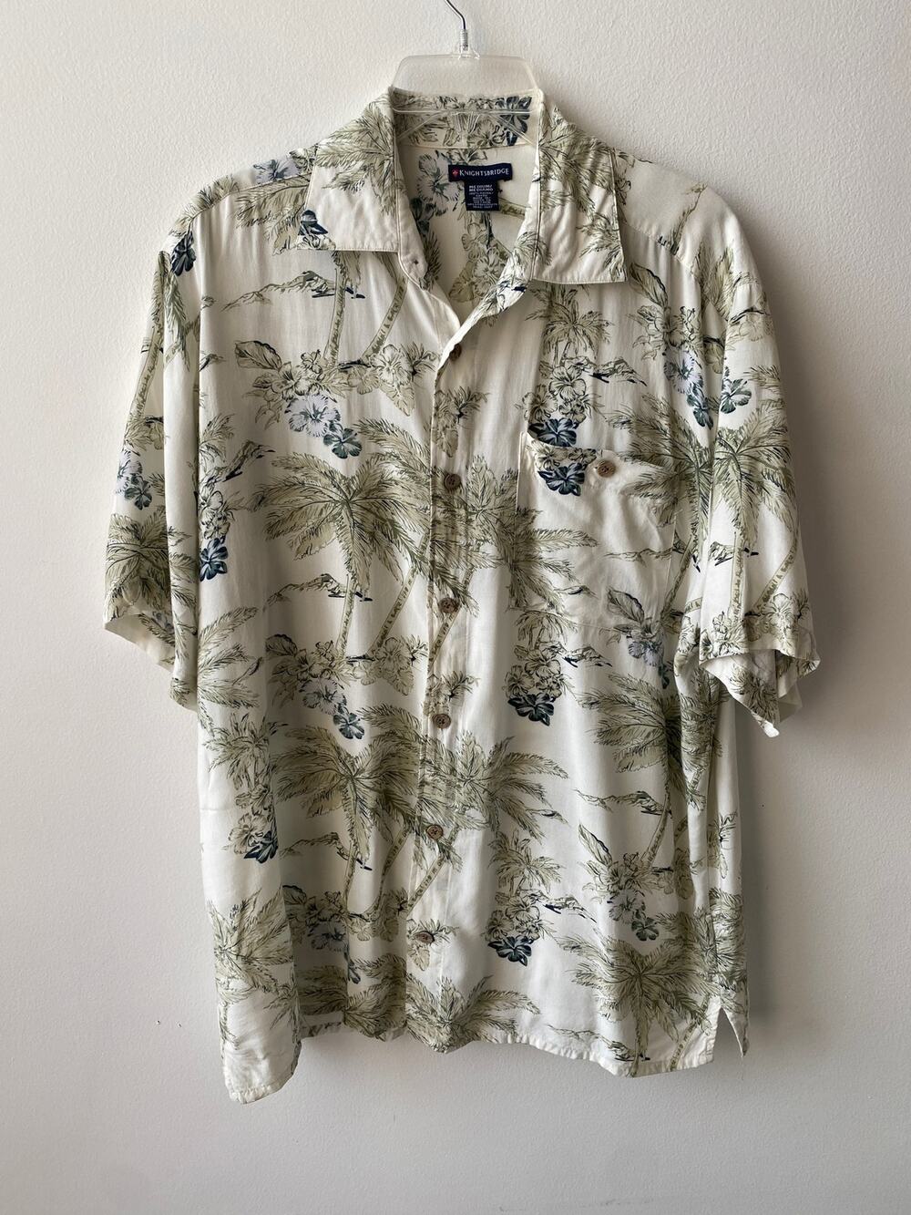 Knightsbridge Tropical Shirt Short Sleeve Island Surf Hawaiian Cruise Mens M